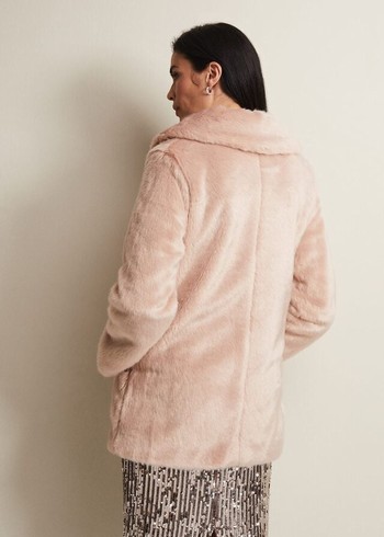 Phase Eight Meg Faux Fur Coats Pink Australia | SC0845621